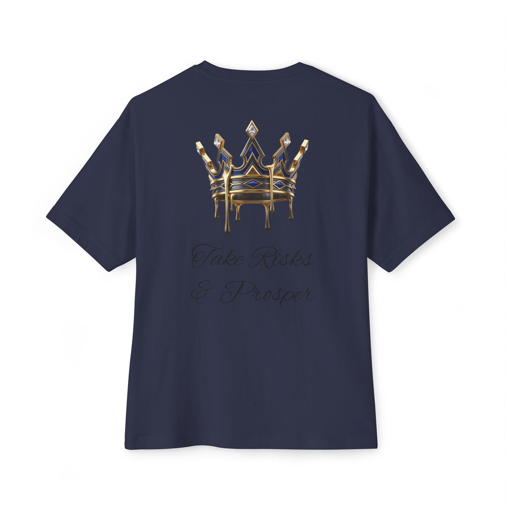 Boxy Tee — 'Take Risks & Prosper' Crown Graphic T‑Shirt