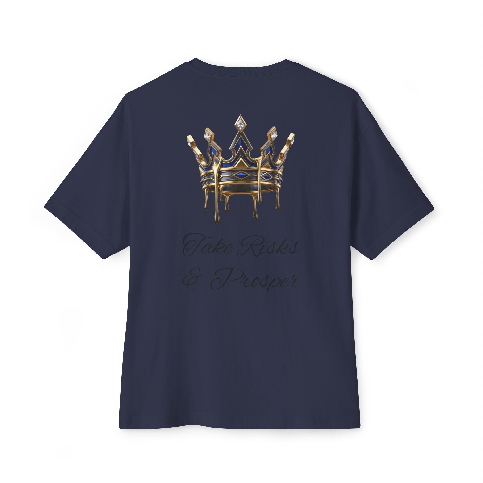 Boxy Tee — 'Take Risks & Prosper' Crown Graphic T‑Shirt