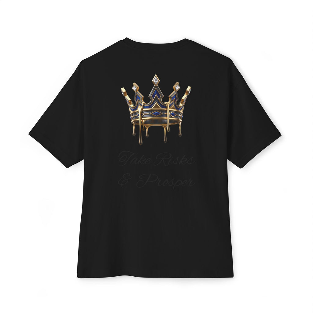 Boxy Tee — 'Take Risks & Prosper' Crown Graphic T‑Shirt