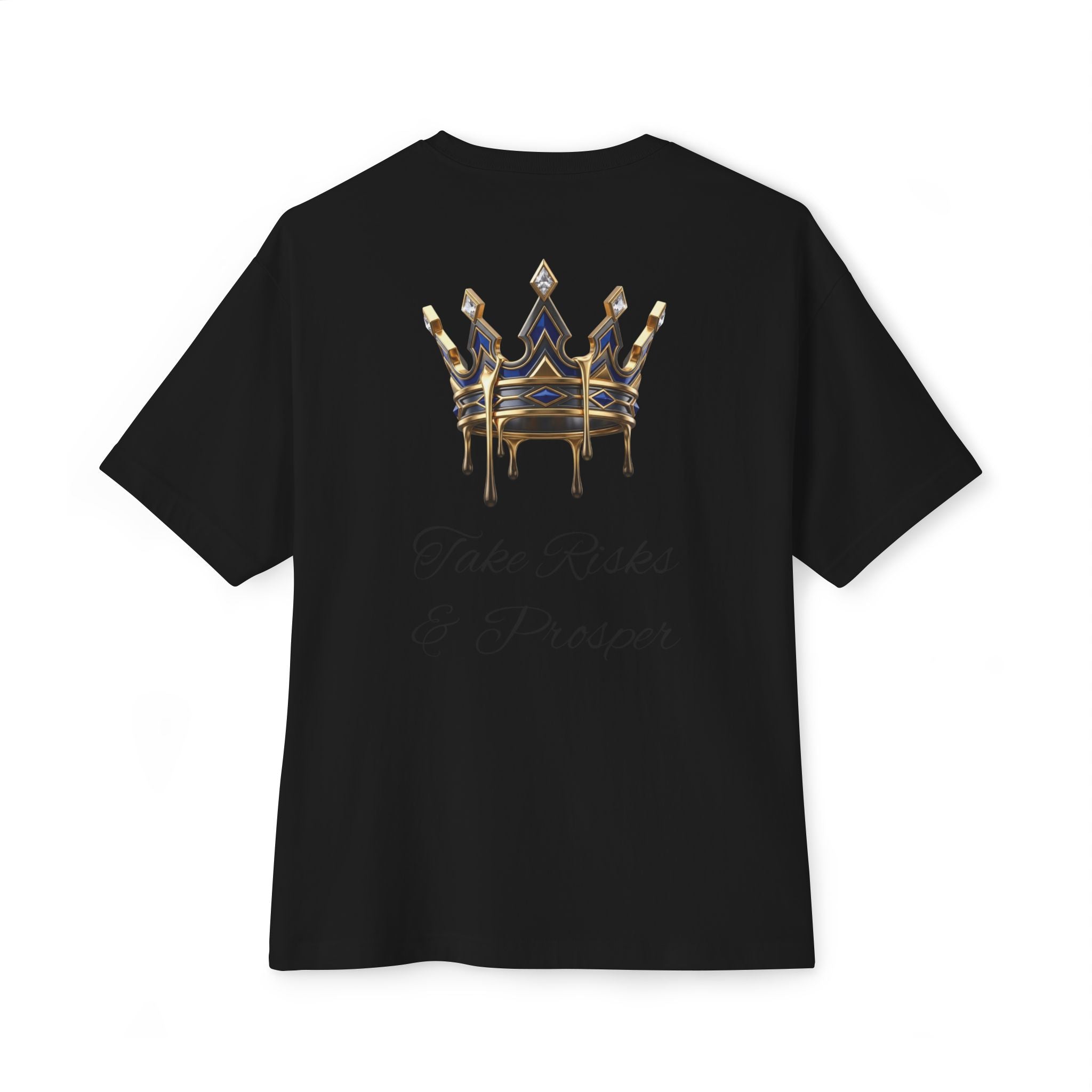 Boxy Tee — 'Take Risks & Prosper' Crown Graphic T‑Shirt