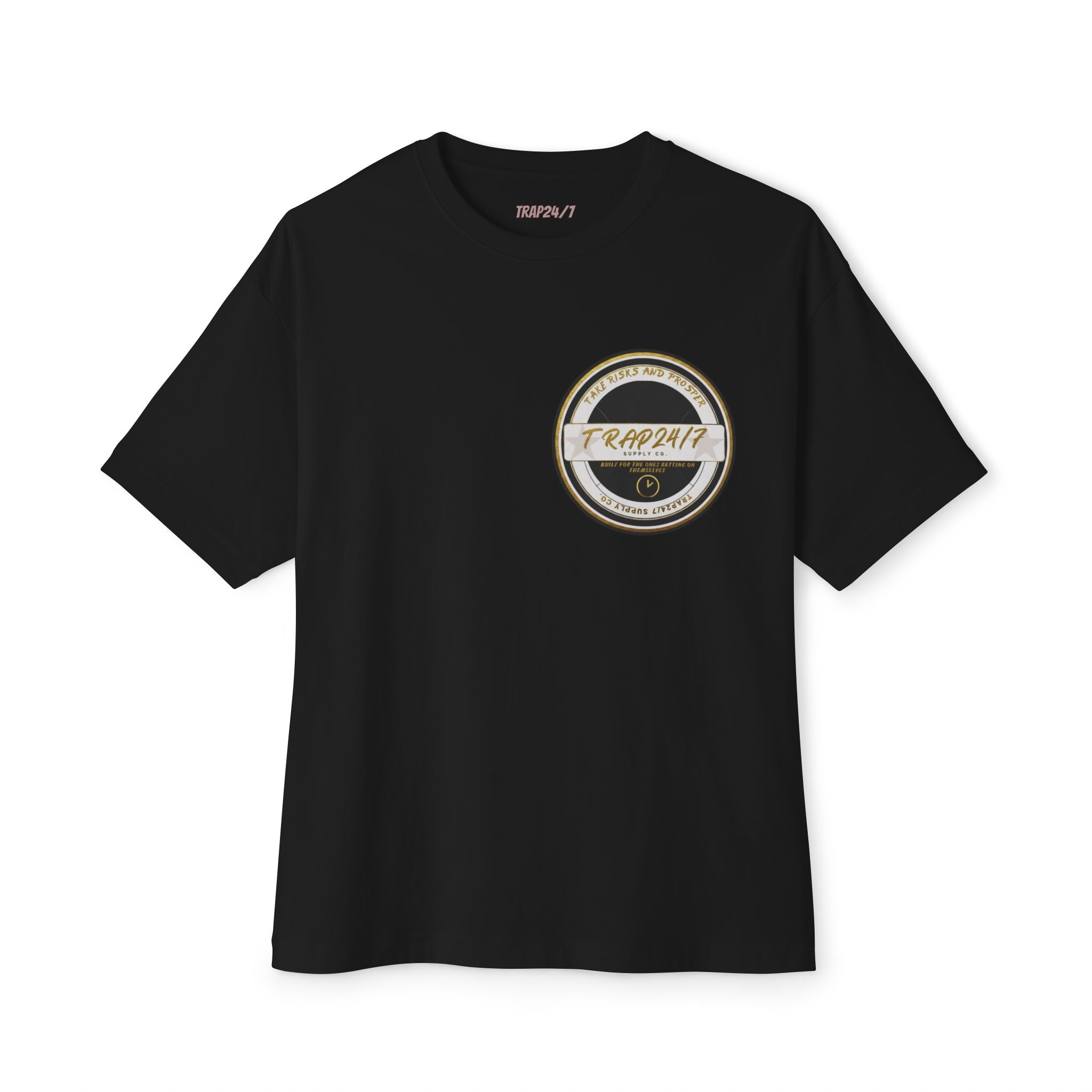 Boxy Tee — 'Take Risks & Prosper' Crown Graphic T‑Shirt