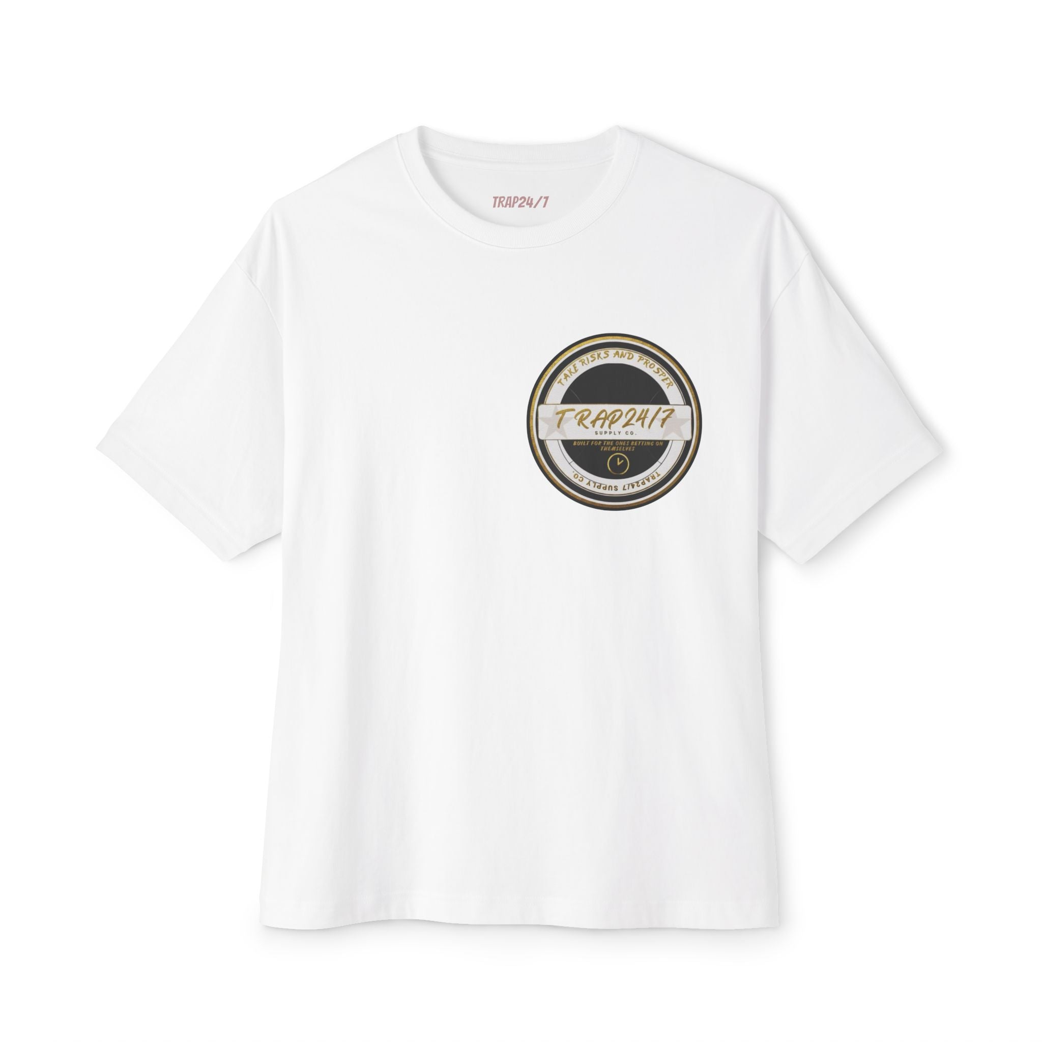 Boxy Tee — 'Take Risks & Prosper' Crown Graphic T‑Shirt