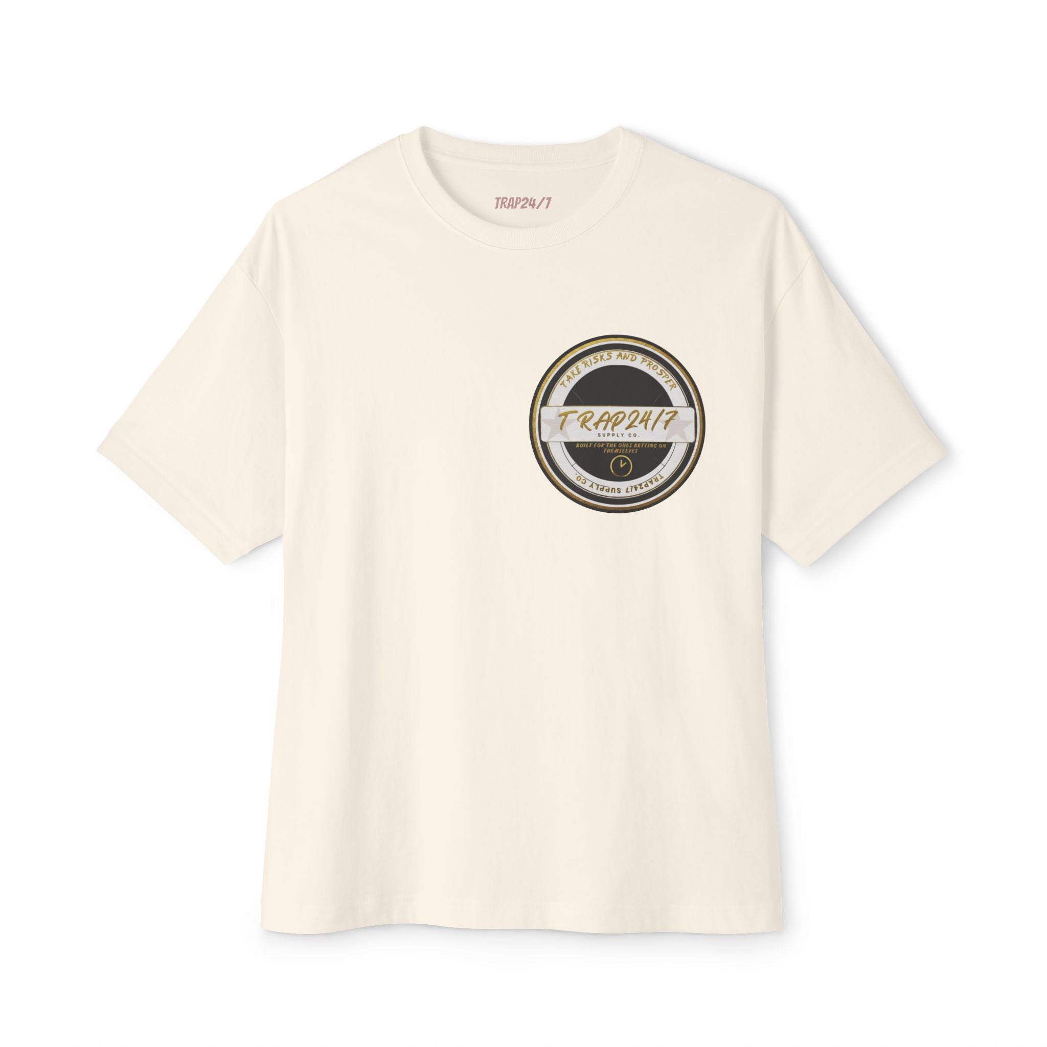 Boxy Tee — 'Take Risks & Prosper' Crown Graphic T‑Shirt