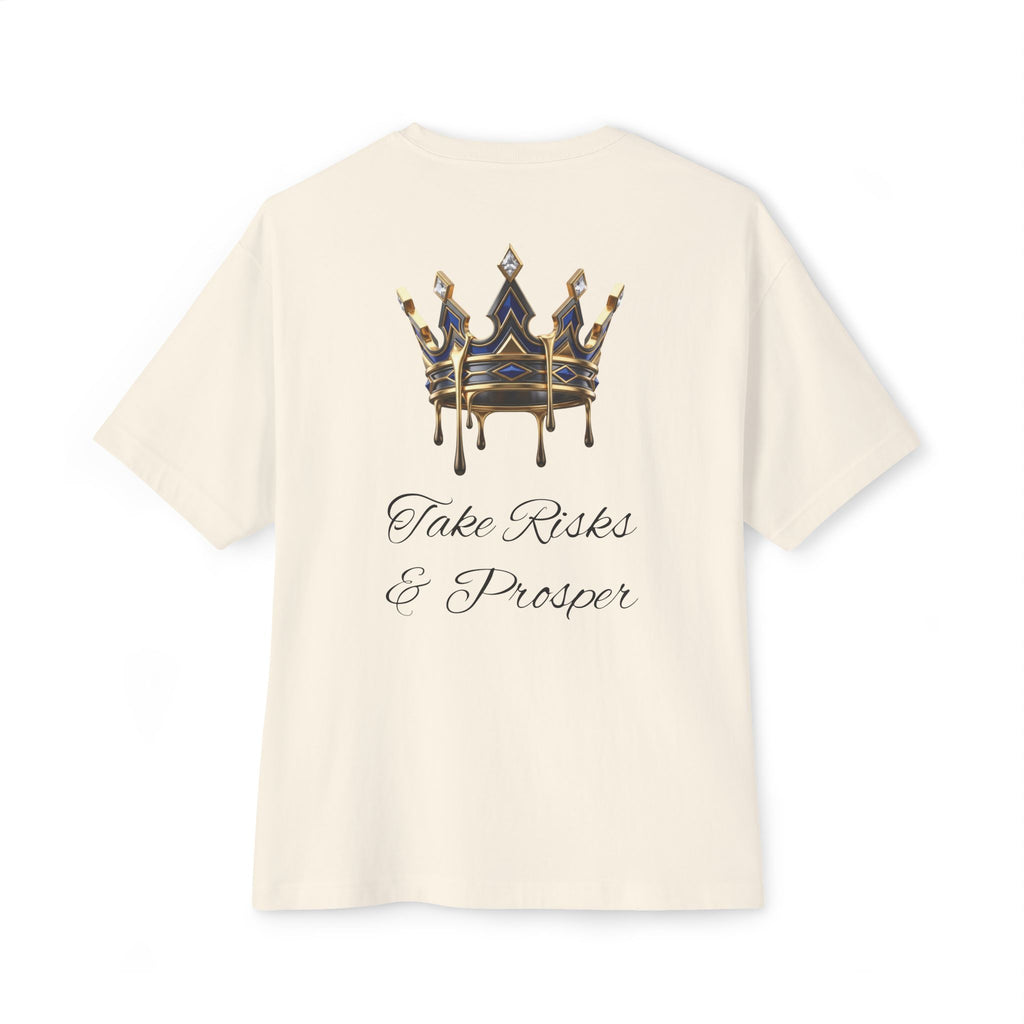 Boxy Tee — 'Take Risks & Prosper' Crown Graphic T‑Shirt