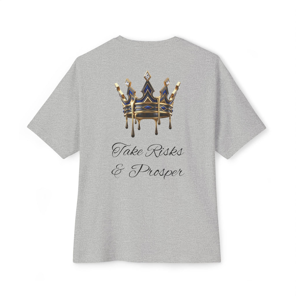Boxy Tee — 'Take Risks & Prosper' Crown Graphic T‑Shirt