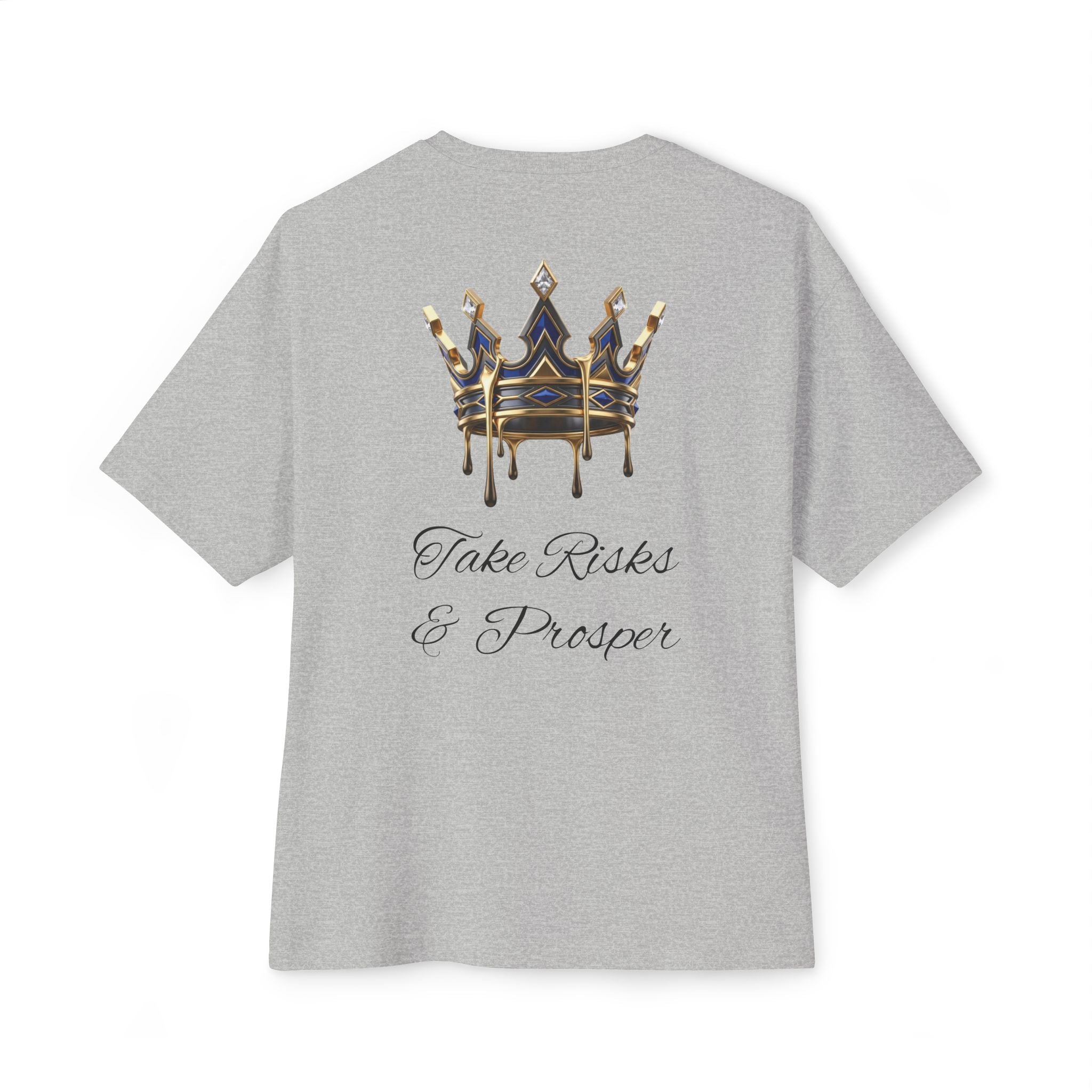 Boxy Tee — 'Take Risks & Prosper' Crown Graphic T‑Shirt
